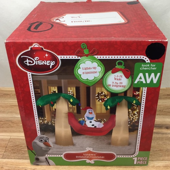 Olaf in Hammock Disney Christmas Inflatable decor - Picture 4 of 8